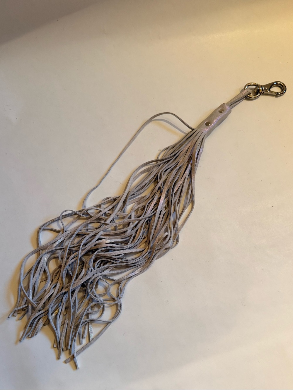 Metallic Shimmer Suede Fringe Tassel Bag Charm Keychain